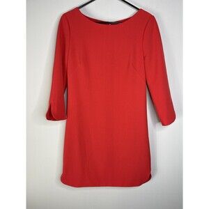 Vince Camuto Womens Shift Dress SZ:8 Tom Tomato 3/4 Sleeve Preppy Classic